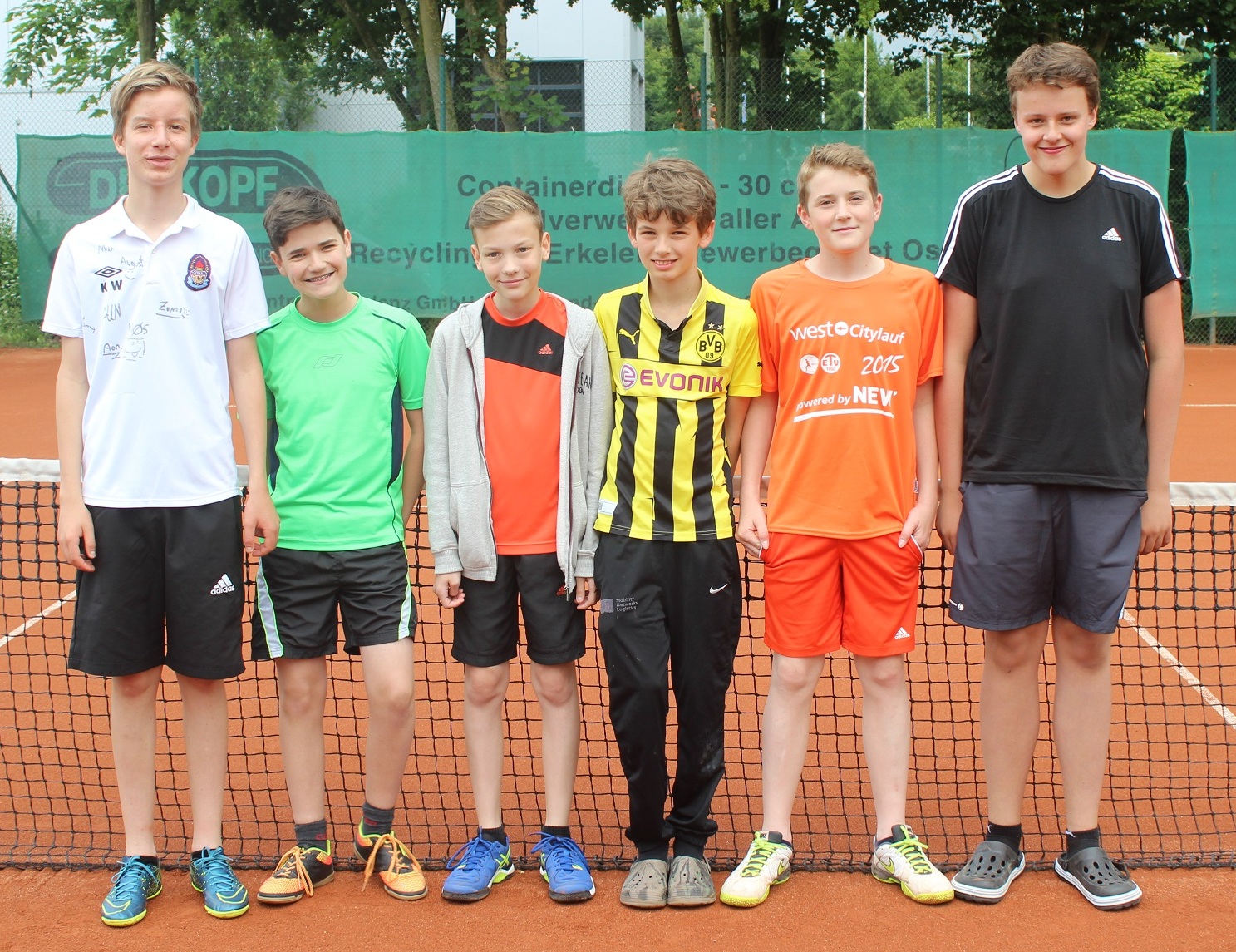 v.l.n.r.: Finn Junker, Moritz Schmidt, Luke Frenken, Joshus Gormanns, Aaron Becker, Simon Lennartz